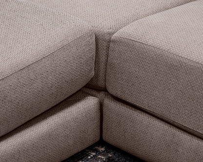 Crate & Barrel Upolstered 4-Piece Sectional W/ Ottoman
