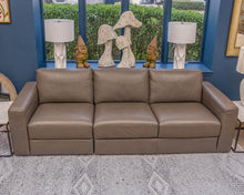 Bloomingdales Grey Leather 3 Cushion Sofa