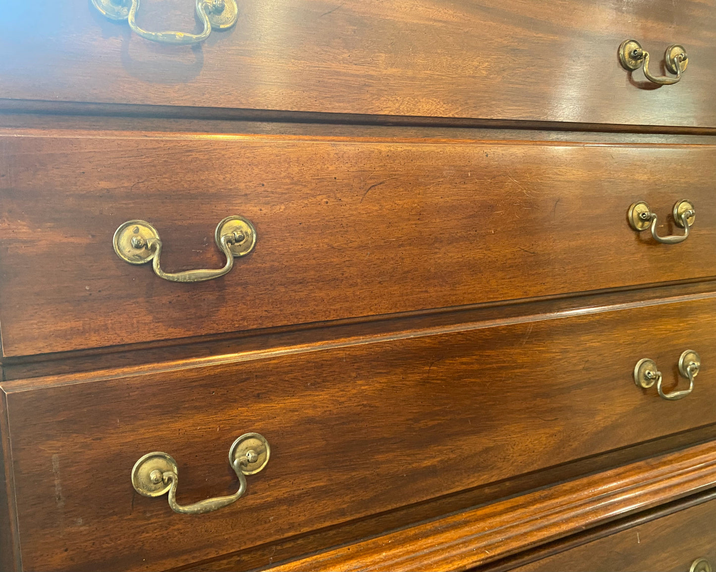 Mahogany Chest-on-Chest with Brass Pulls