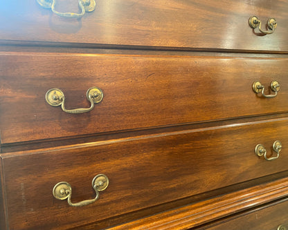 Mahogany Chest-on-Chest with Brass Pulls