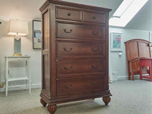 Tall Chest in Cherry Finish with Pewter Pulls