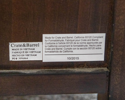 Crate & Barrel Six Drawer Dresser In Cocoa Finish W/ Bronze Knobs