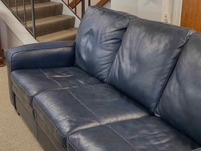 Caruso Top Grain Leather Sofa in Navy