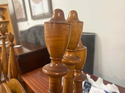 Pair of Tiger Maple Twin 4 Poster Beds