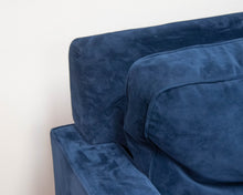 West Elm 76" Track Arm 2-Cushion Blue Velvet Sofa