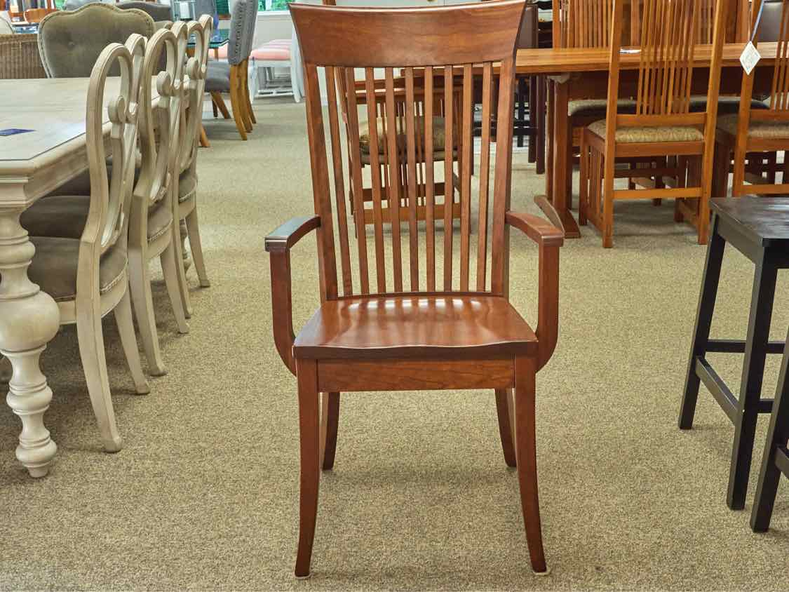 Fusion Designs Solid Cherry Dining Table & Set of 12 Slatback Chairs