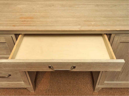 Pottery Barn 'Hampton' In 'Brushed Fog' Finish 3 Drawer & Door  Desk