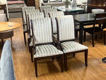Set of 8 Teal and Ivory Drexel Dining Chairs