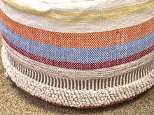 Multicolor Stripe Poof