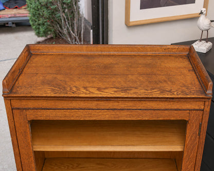 Oak Glass Door Bookcase with 3 Adjustable Shelves