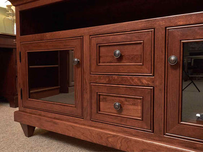 Kloter Farms Custom  Cherry 2 Glass Door 2 Drawers  Media Furniture