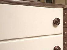 White Finish 4 Drawer Chest with Dark Maple Top