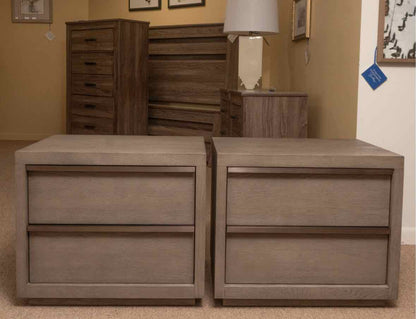 Pair Of RH  Laguna Collection Grey Driftwood Finish  2 Drawer Nightstands
