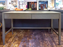 Grey Fabric Wrapped Desk with 2 Drawers