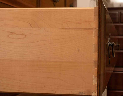 Maple Chest on Chest with 3 Over 2 Drawers & Chippendale Hardware Pulls