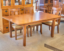Ethan Allen Mission Oak Dining Table & Set Of 6 Upholstered Chairs