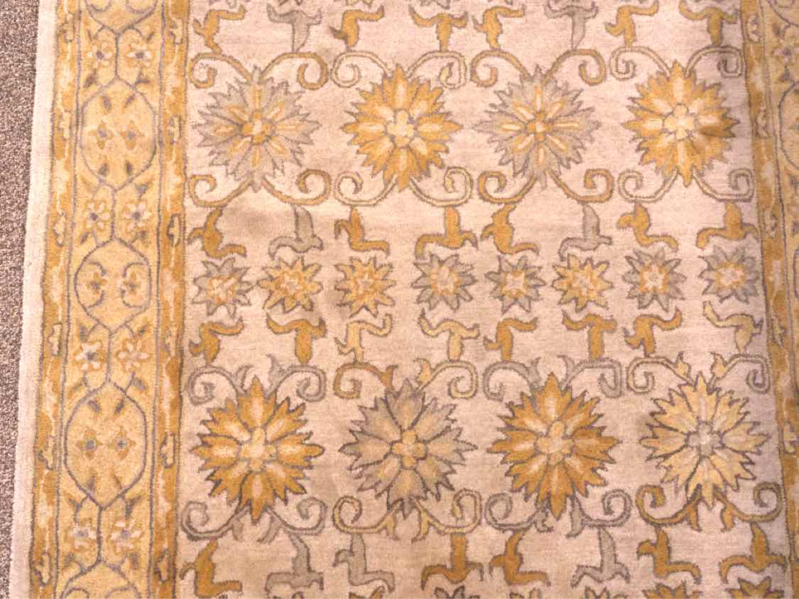 Ballard Design Blue & Beige Floral Area Rug
