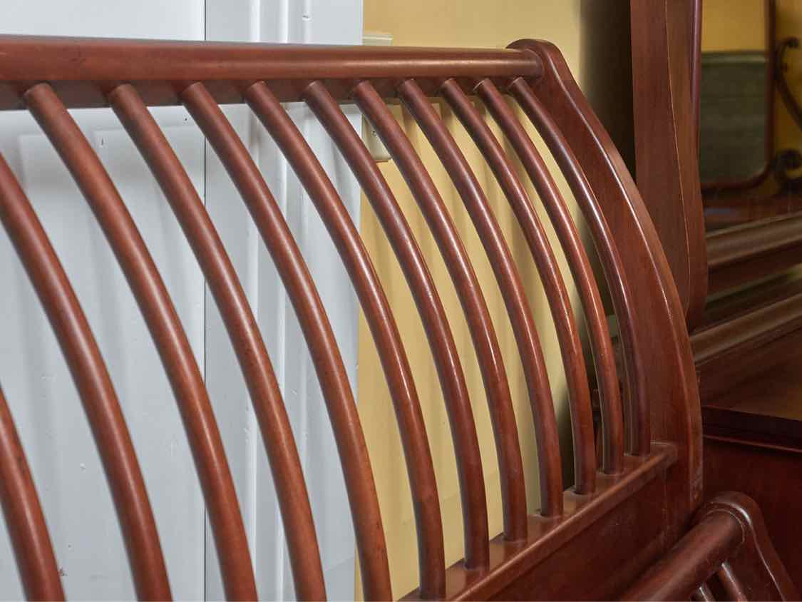 Kincaid Cherry Shaker Style Sleigh King Bed Includes Siderails  & Support Slats