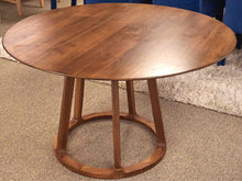 West Elm Solid Walnut Round  Dining Table with Open Pedestal