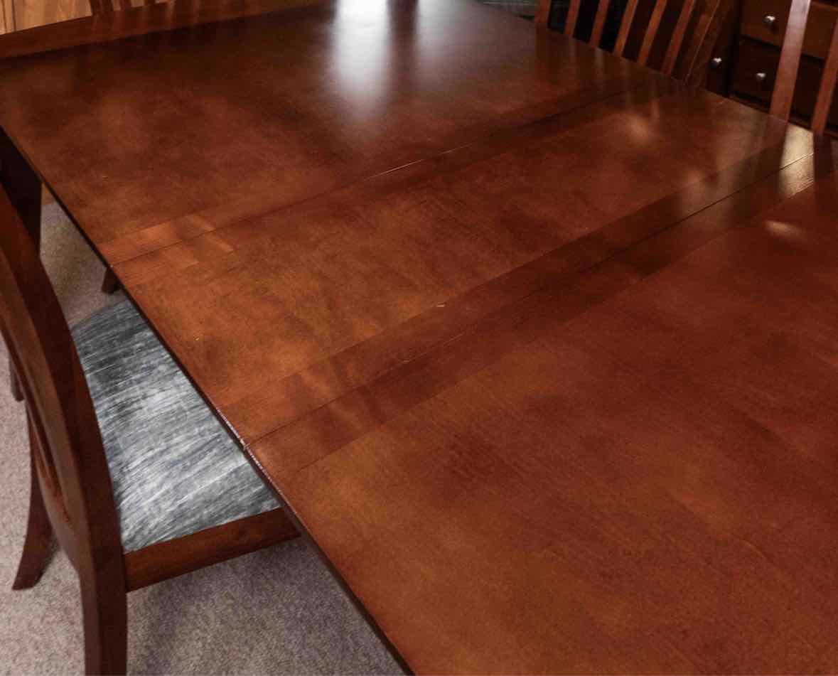 Birch Dining Table & (6) Birch Slat Back Dining Chair Set
