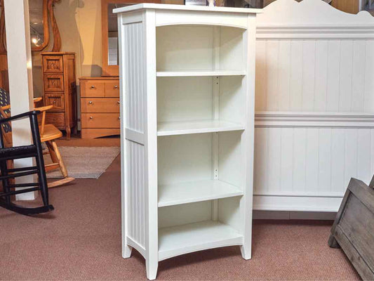 White 3 Shelf Bookcase with Beadboard Sides