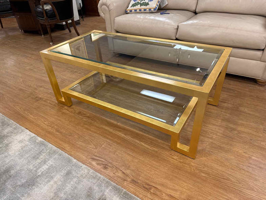 Worlds Away 'Winston' Gold Cocktail Table