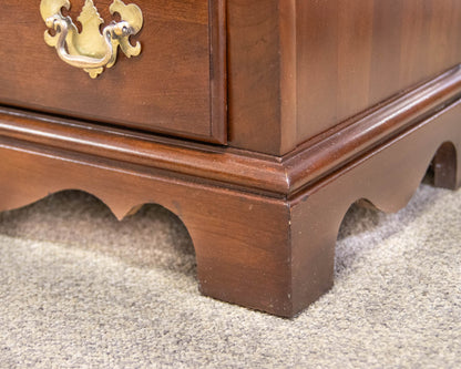 Three Drawer Cherry Nightstand W/Polished Brass Pulls