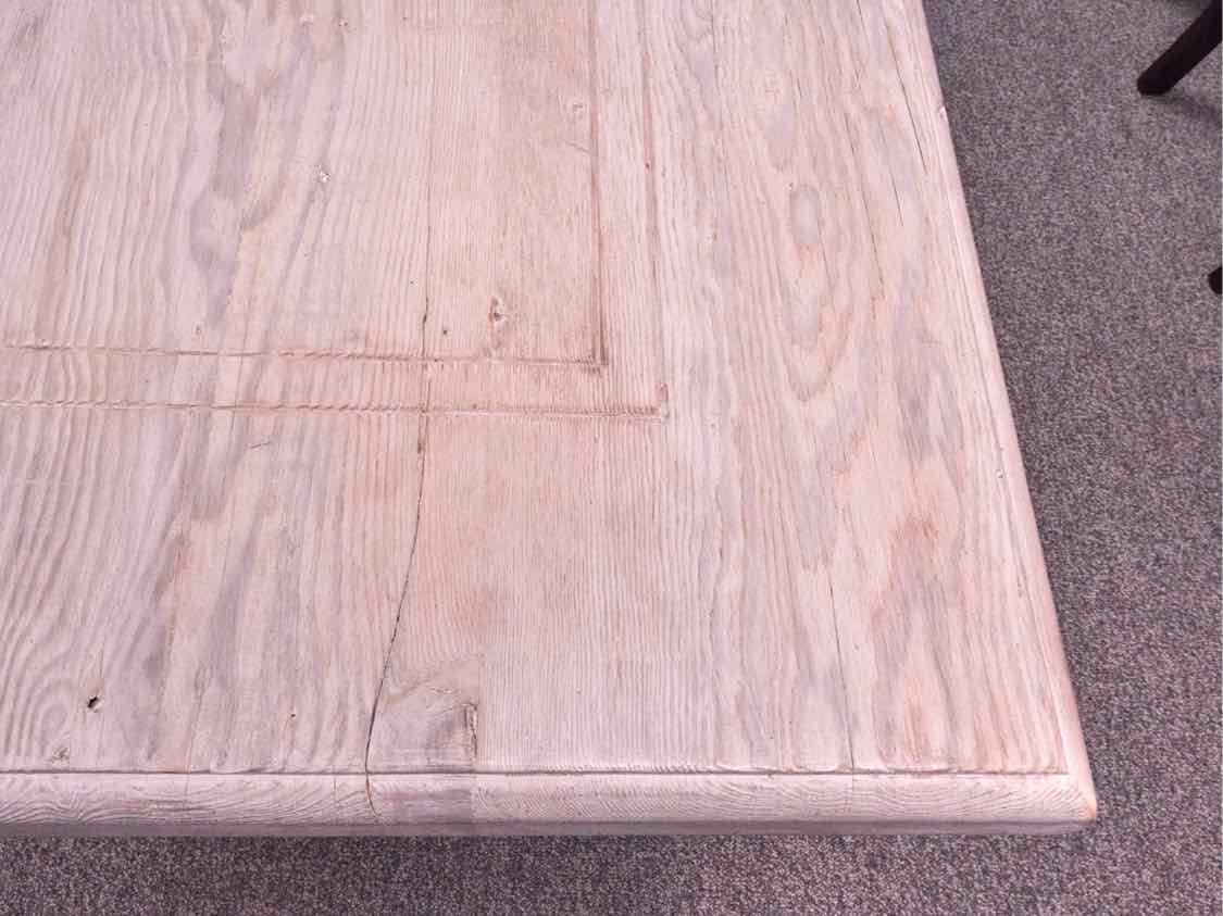 9' Trestle Base Dining Table in Bleached Wood Finish