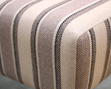 Pair of Striped Stools in Cream, Taupe & Black on Black Legs