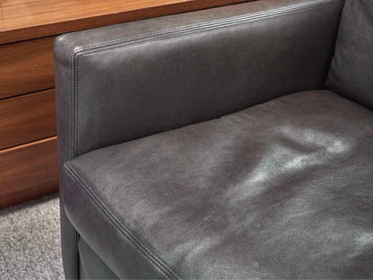 Pair of Lee Swivel Leather Chairs in Manattan Pewter Grey  (L1296-01SW)