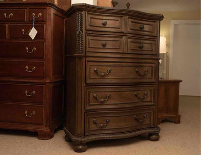 Espesso Finish 5 Drawer 1 Secret Drawer&  Flip Top Mirror Chest