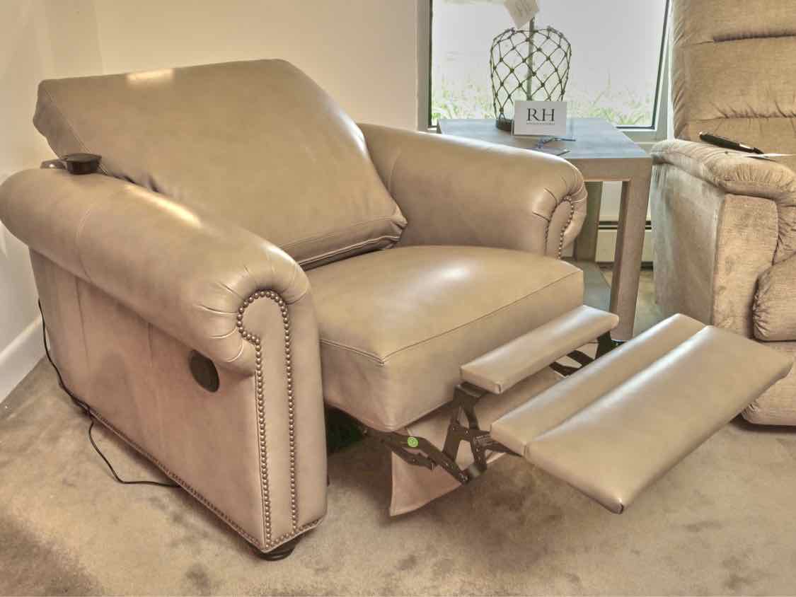 Ethan Allen 'Conor Sherwood Tan' Leather  Power  Recliner