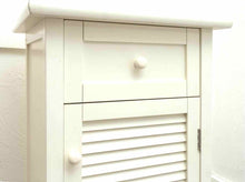 Ivory Finish 1 Drawer Shutter Door 2 Shelf Accent Table