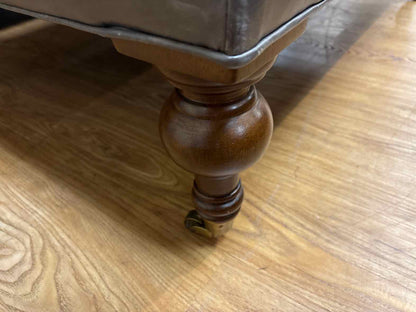Stanford Leather Ottoman on Casters