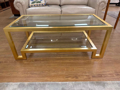 Worlds Away 'Winston' Gold Cocktail Table