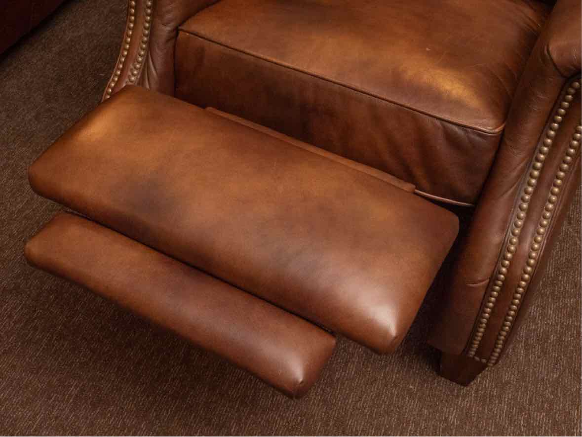 Flexsteel Mocha Brown Leather  With Nailhead Trim Recliner