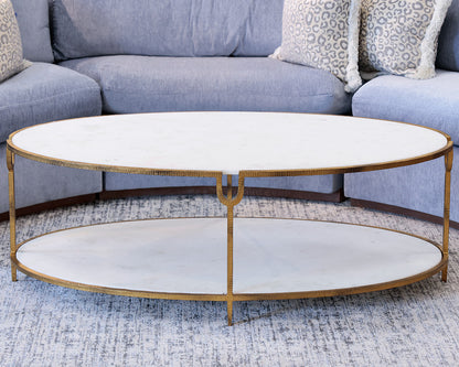 Global View Iron and Stone Cocktail Table