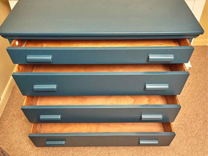 Rock Maple 4 Drawer Chest In Custom Finish 'Midnight Ocean'