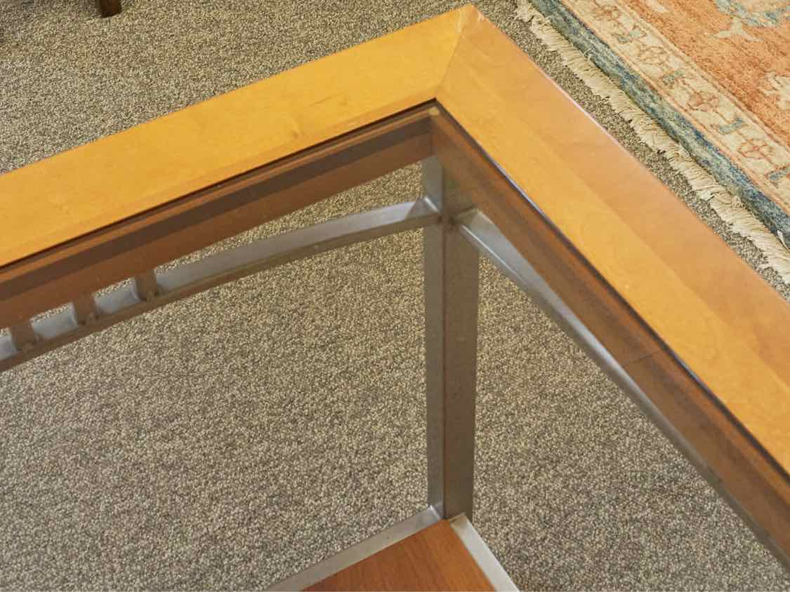 Copeland Cherry Contemporary  Side Table with Glass Insert