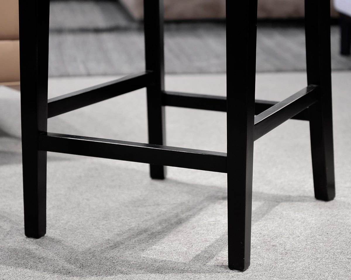 Pair of Crate and Barrel Leather Counter Stools