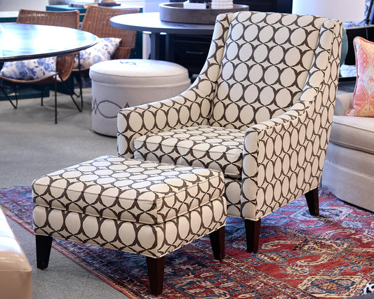 Mitchell Gold + Bob Williams Wingback Accent Chair and Ottoman