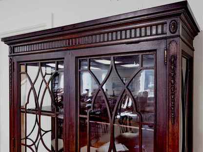 Vintage Mahogany China Cabinet W/ Glass Doors