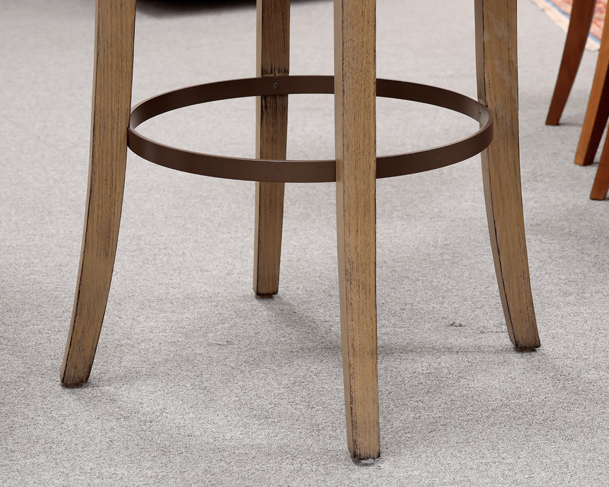 Pair of Serena & Lily "Grace" Swivel Bar Stools
