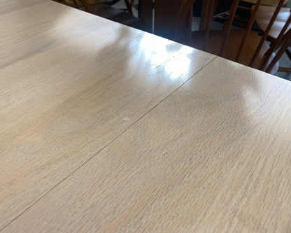 Custom Built Limed Solid Oak  Dining Table with 3 Leaves