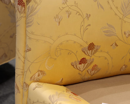 Pair of Yellow Floral Cisco Arm Chairs