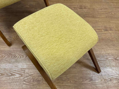 MCM-Style Teak Lounge Chair and Matching Ottoman