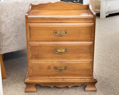 Maple 2 Drawer Nightstand with Open Storage