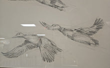 'Mallard Duck Sketch I' Flock of Ducks Wall Decor in Espresso Frame