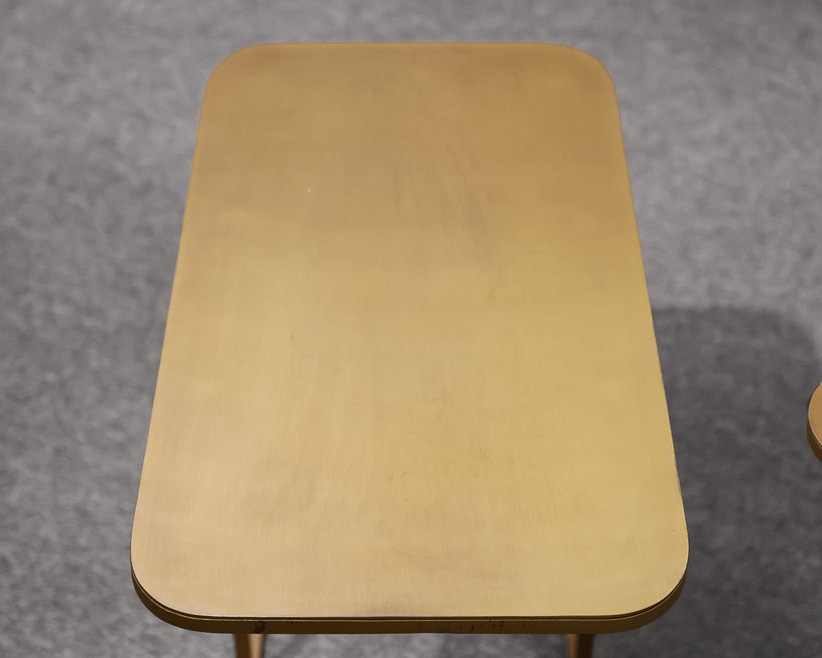 Pair of Crate & Barrel Gold Side Tables