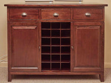 Boston Interiors Mahogany 3 Drawer & 2 Door Sideboard with Wine Bottle Rack